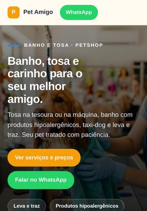 Pet Amigo — modelo Pet shop · banho e tosa